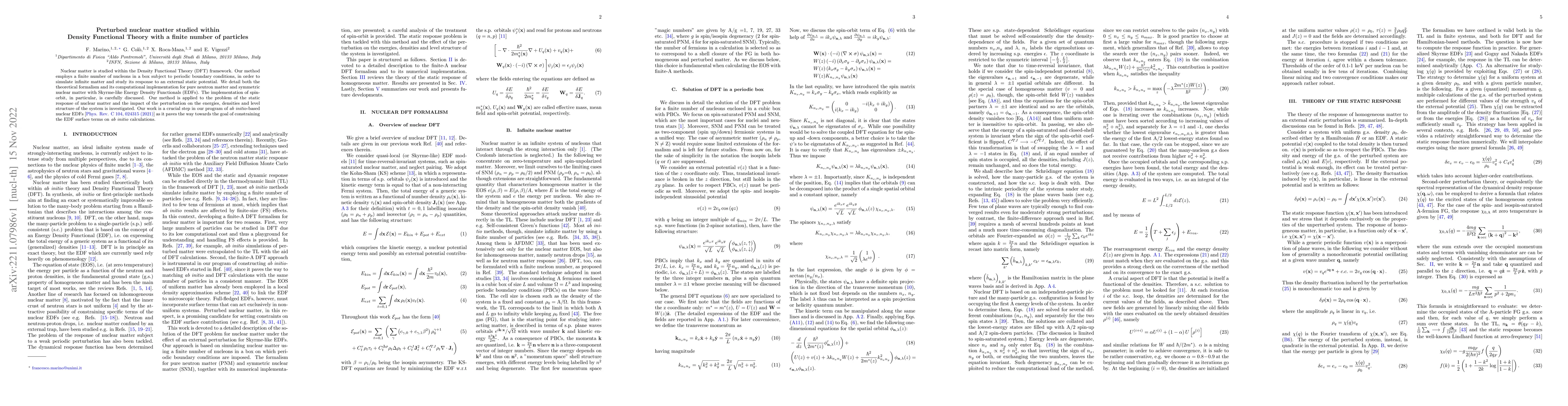 Thumbnail for Perturbed nuclear matter studied within Density Functional Theory with a
  finite number of particles