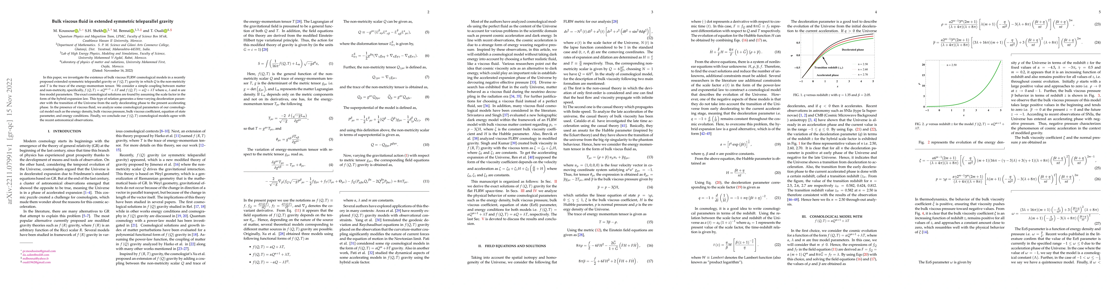 Thumbnail for Bulk viscous fluid in extended symmetric teleparallel gravity