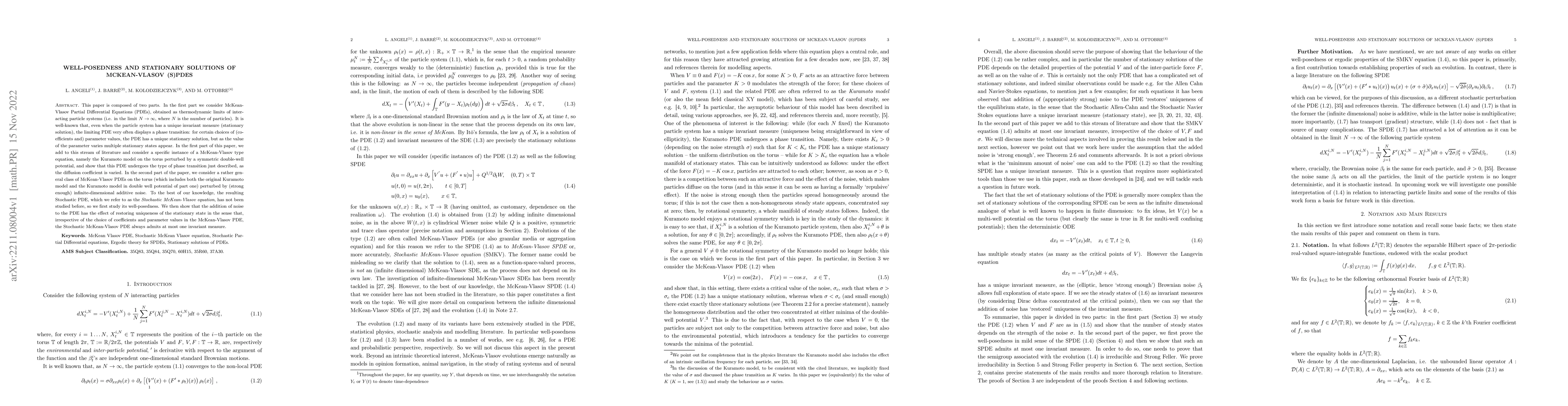 Thumbnail for Well-posedness and stationary solutions of McKean-Vlasov (S)PDEs