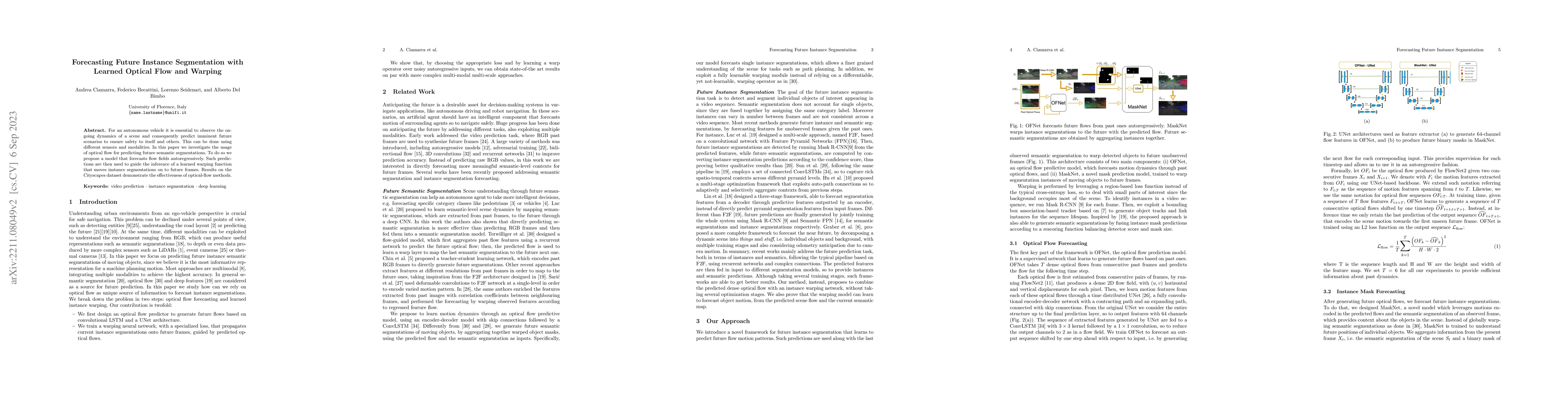 Thumbnail for Forecasting Future Instance Segmentation with Learned Optical Flow and
  Warping