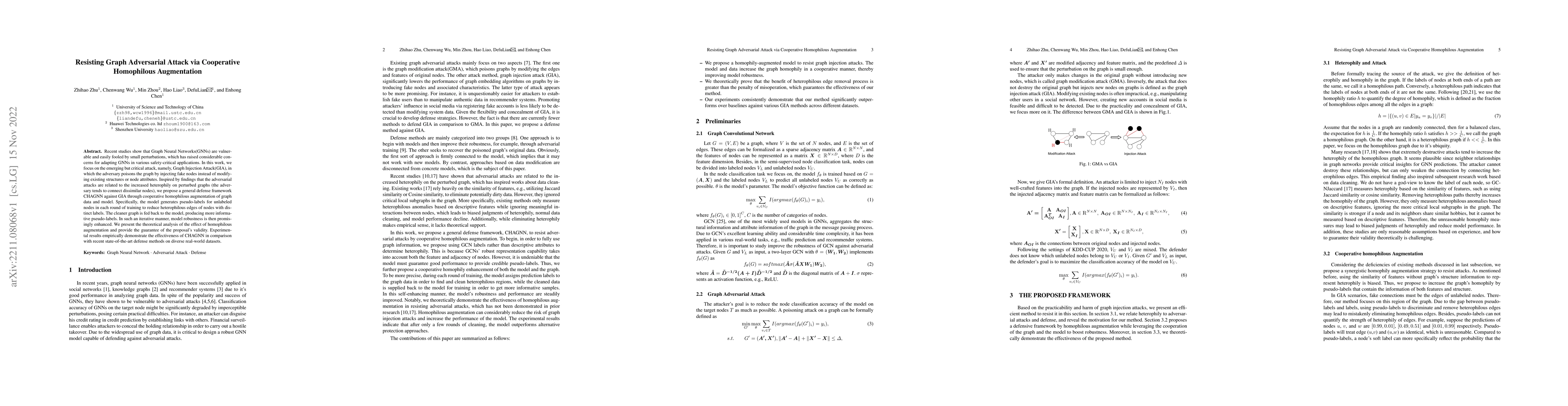 Thumbnail for Resisting Graph Adversarial Attack via Cooperative Homophilous
  Augmentation