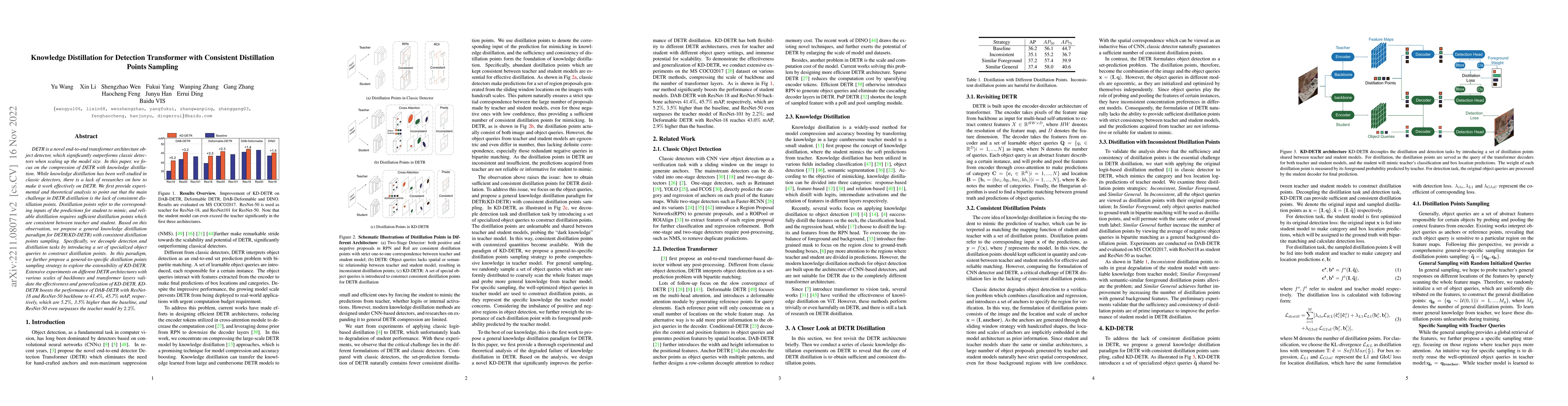 Thumbnail for Knowledge Distillation for Detection Transformer with Consistent
  Distillation Points Sampling