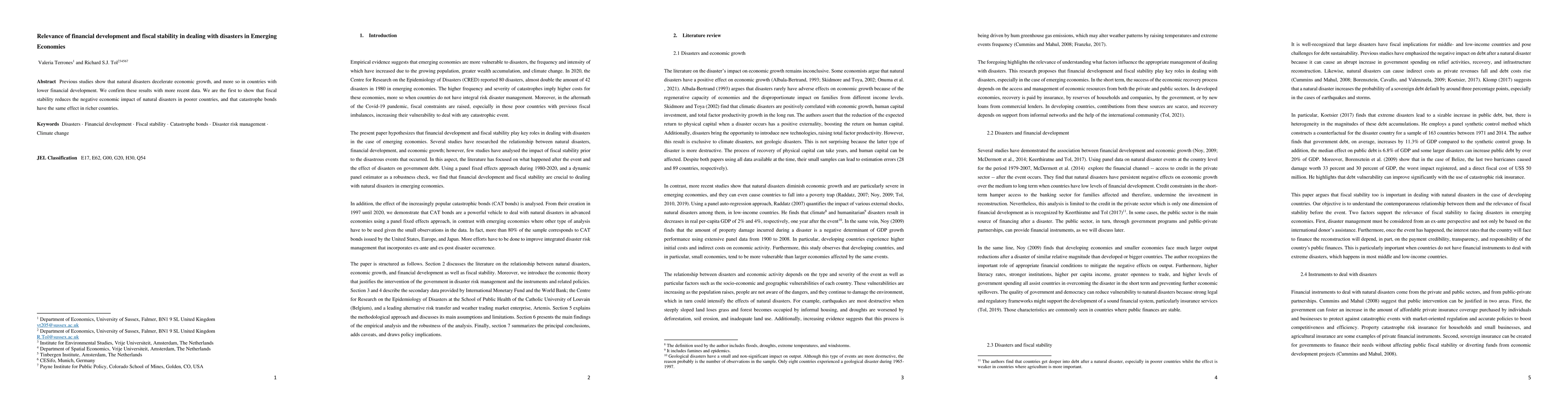 Thumbnail for Relevance of financial development and fiscal stability in dealing with
  disasters in Emerging Economies