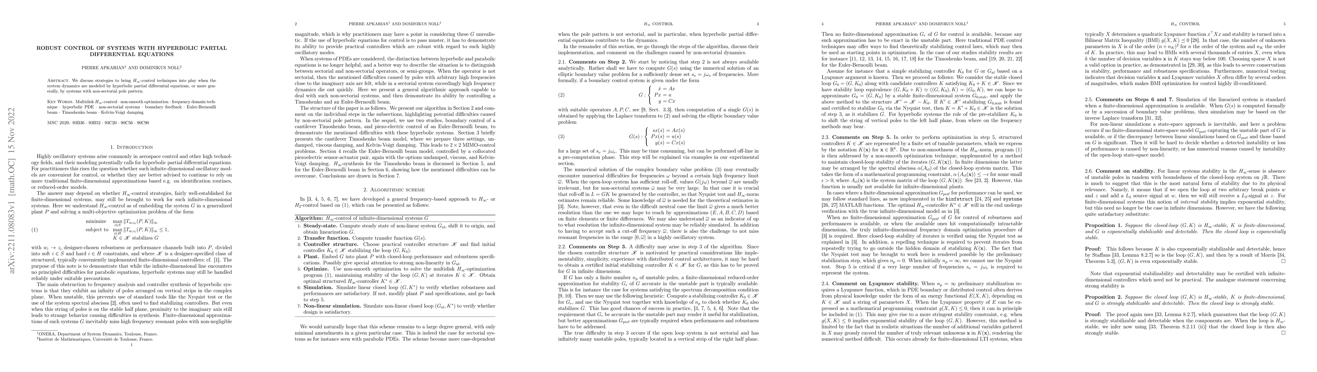 Thumbnail for Robust control of systems with hyperbolic partial differential equations