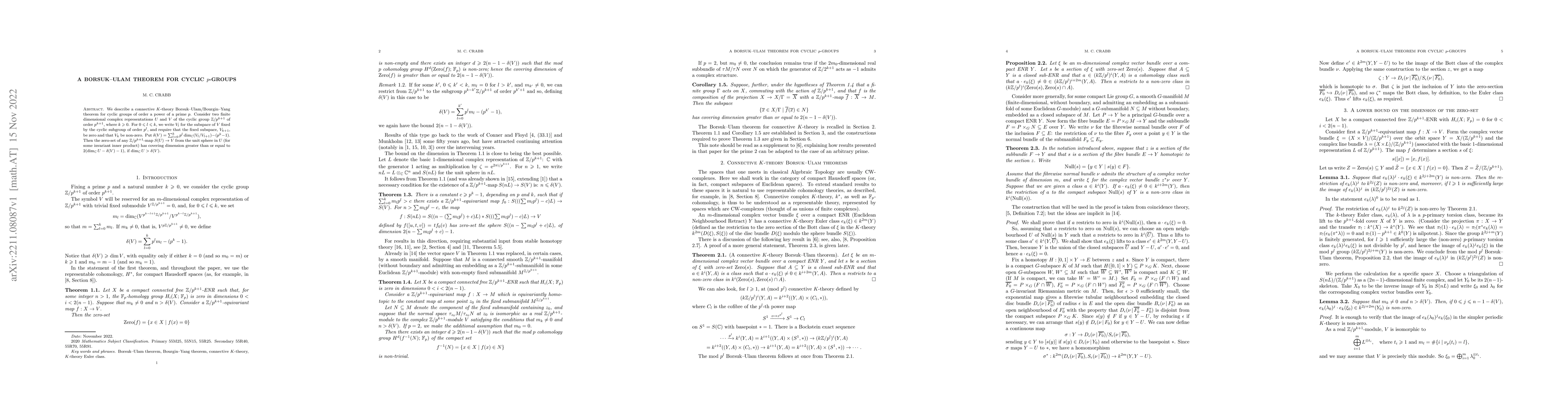Thumbnail for A Borsuk--Ulam theorem for cyclic $p$-groups