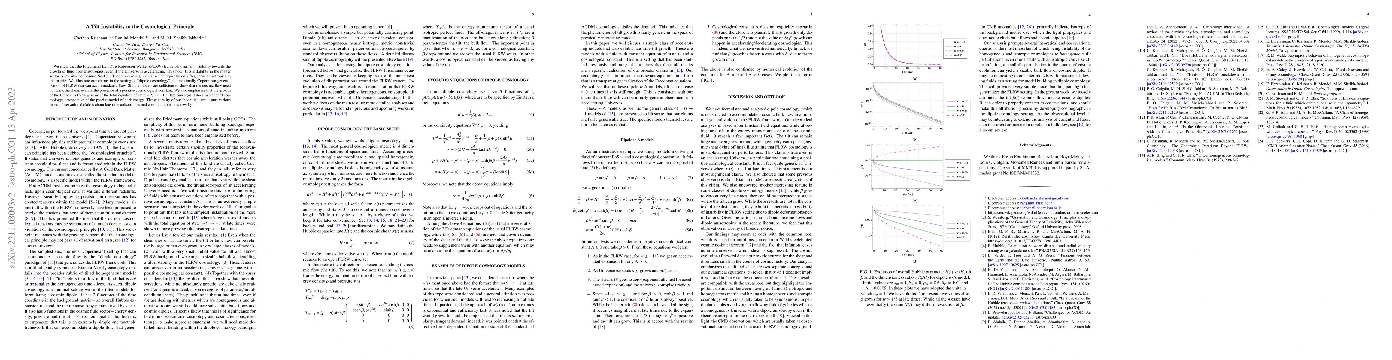 Thumbnail for A Tilt Instability in the Cosmological Principle