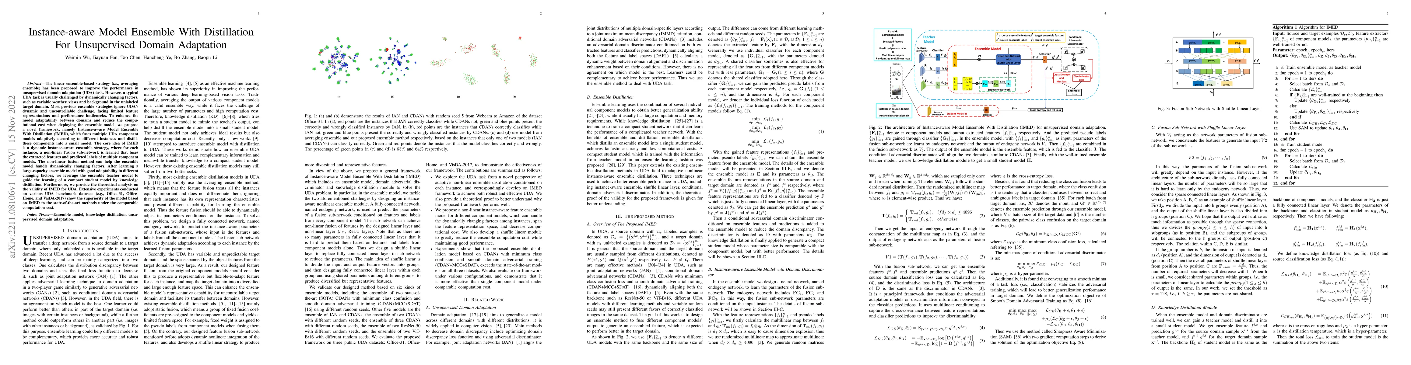Thumbnail for Instance-aware Model Ensemble With Distillation For Unsupervised Domain
  Adaptation