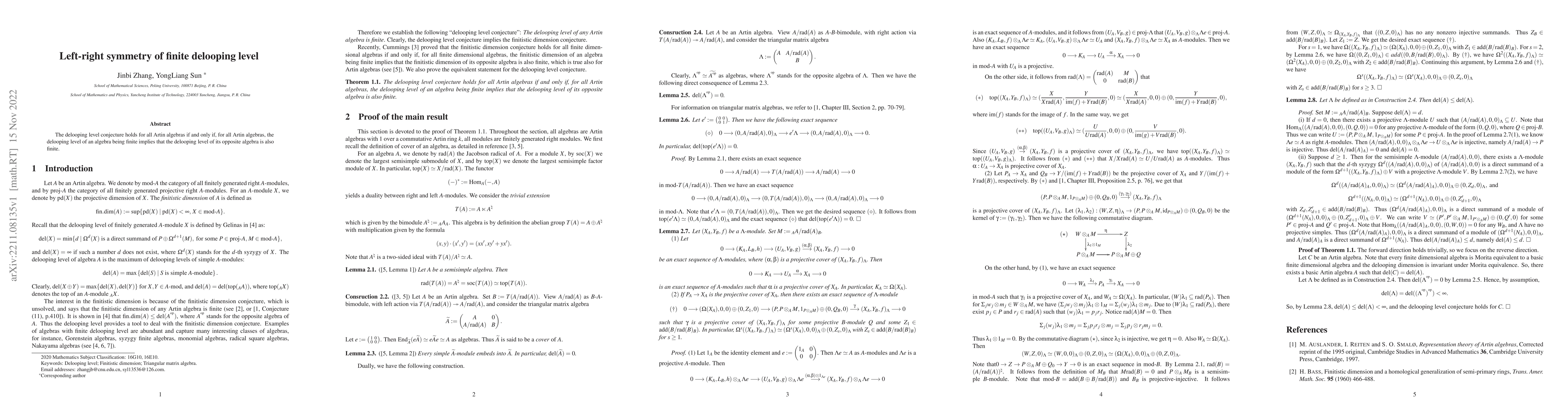 Thumbnail for Left-right symmetry of finite delooping level
