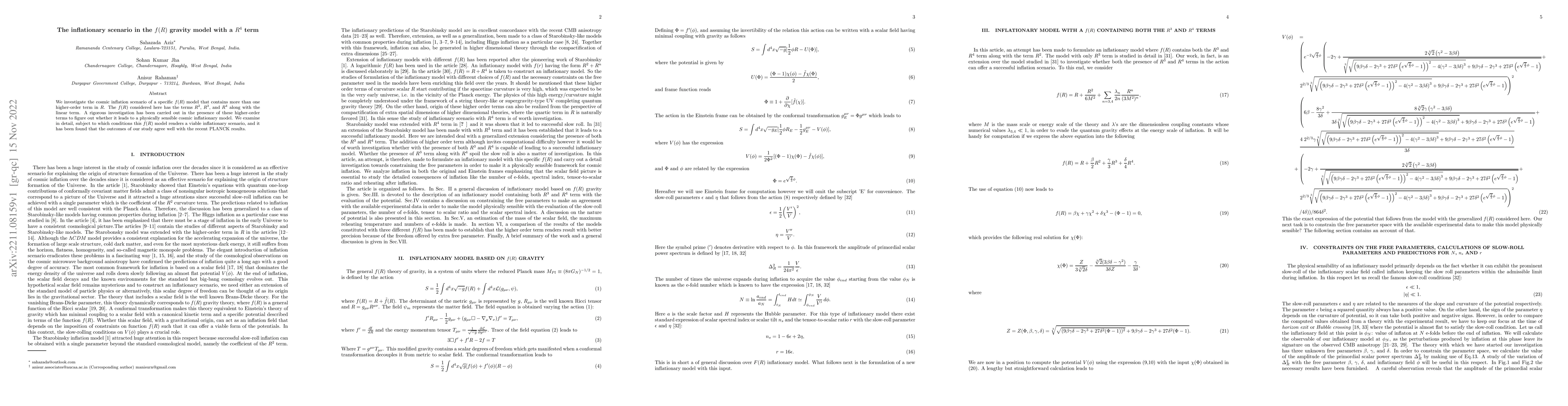 Thumbnail for The inflationary scenario in the $f(R)$ gravity model with a $R^4$ term