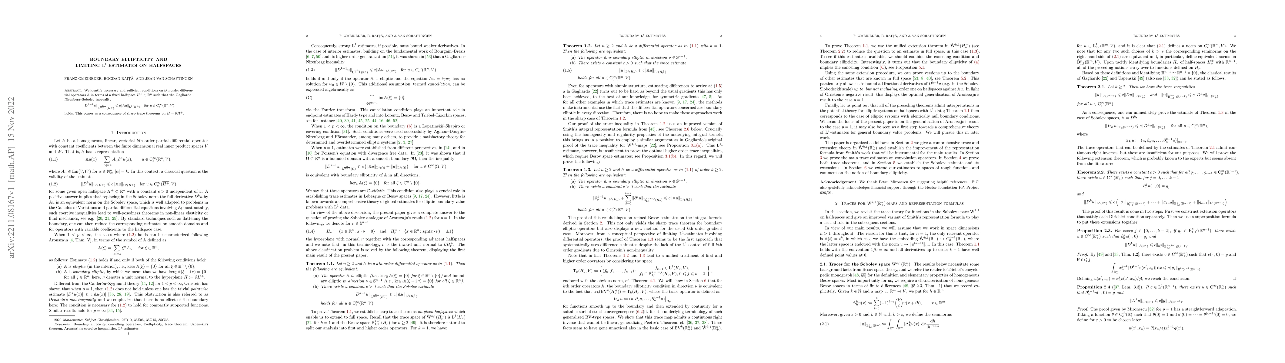 Thumbnail for Boundary ellipticity and limiting $L^1$-estimates on halfspaces