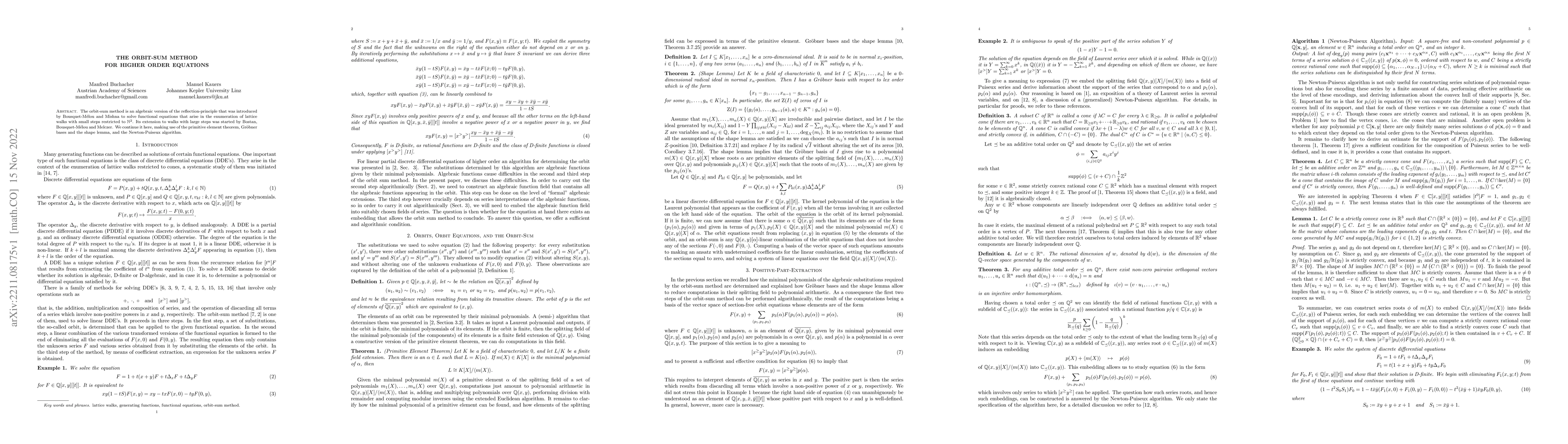 Thumbnail for The Orbit-Sum Method for Higher Order Equations