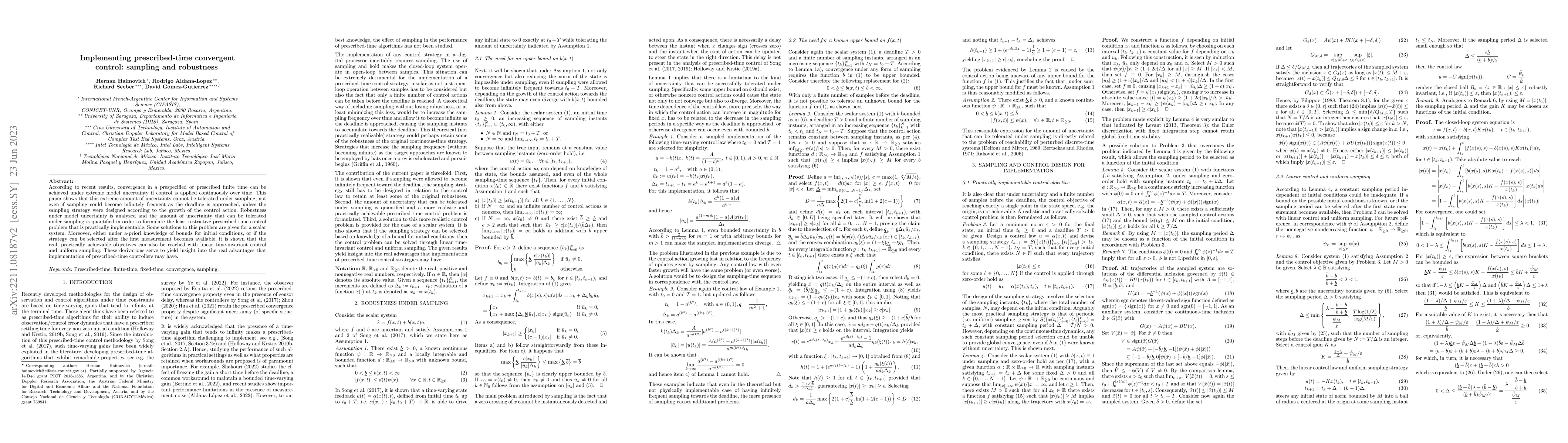 Thumbnail for Implementing prescribed-time convergent control: sampling and robustness