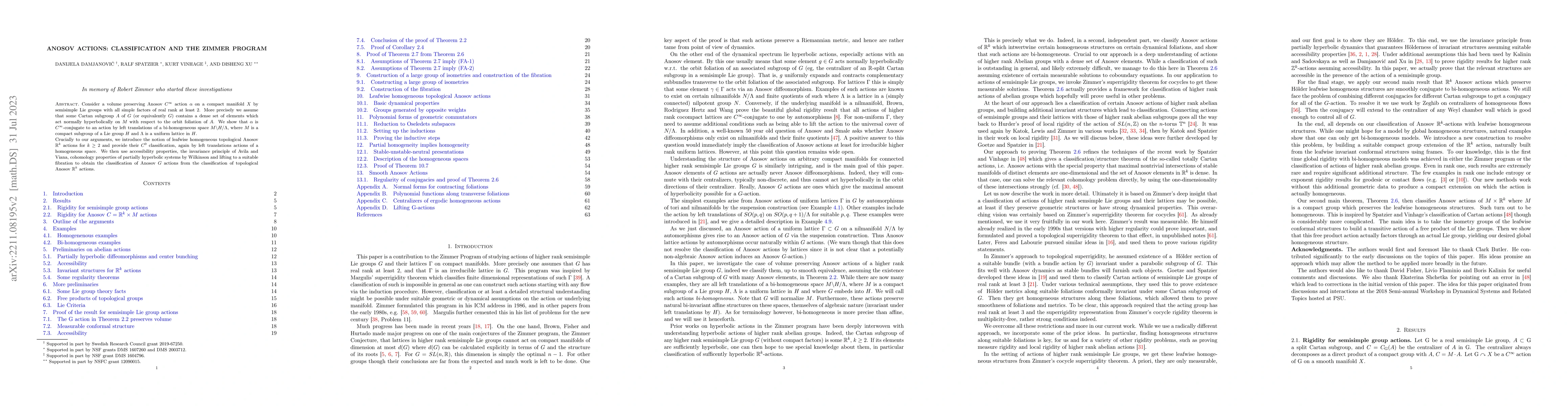 Thumbnail for Anosov actions: classification and the Zimmer Program