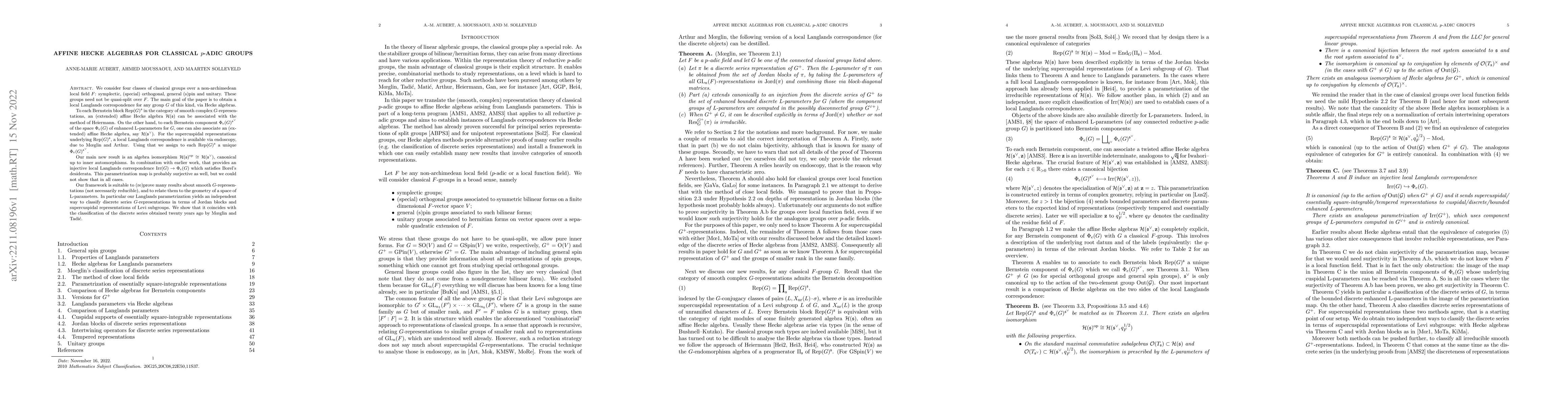 Thumbnail for Affine Hecke algebras for classical $p$-adic groups