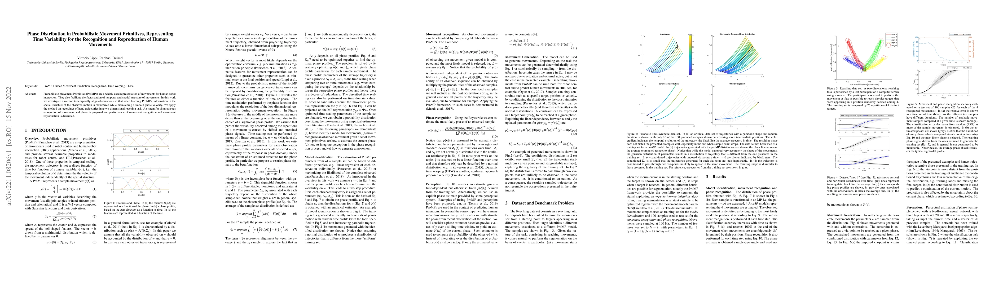 Thumbnail for Phase Distribution in Probabilistic Movement Primitives, Representing
  Time Variability for the Recognition and Reproduction of Human Movements