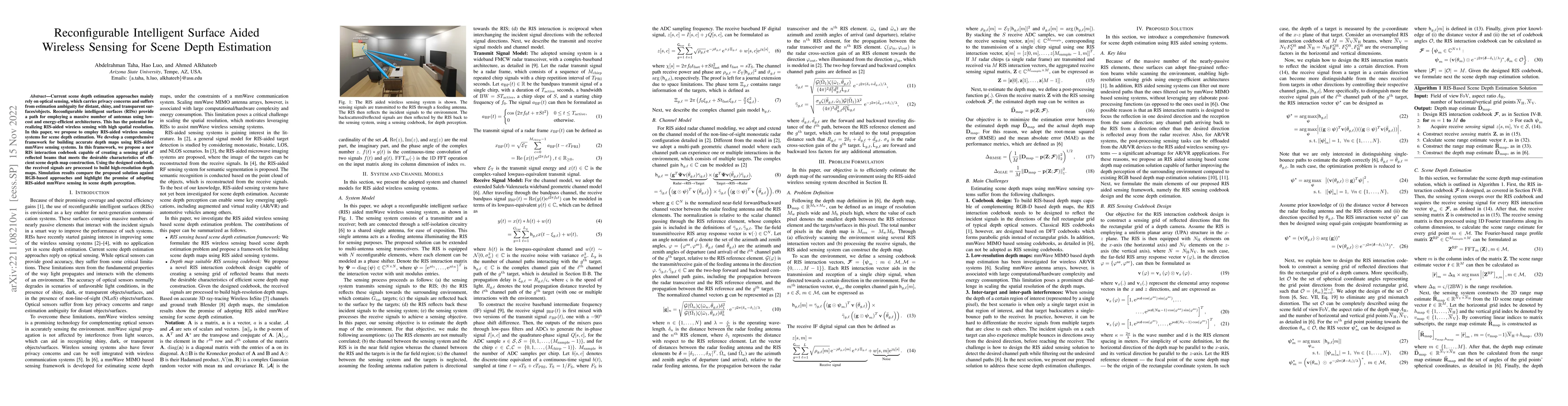 Thumbnail for Reconfigurable Intelligent Surface Aided Wireless Sensing for Scene
  Depth Estimation