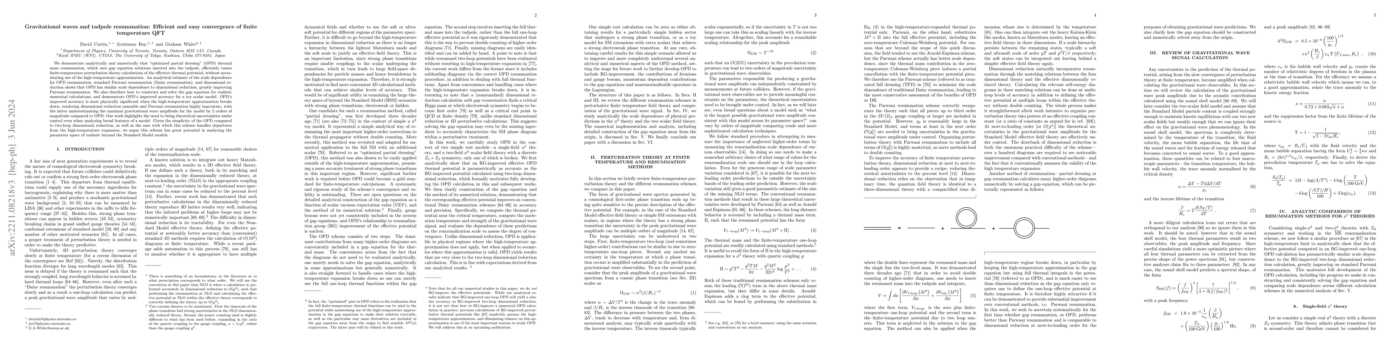 Thumbnail for Gravitational waves and tadpole resummation: Efficient and easy
  convergence of finite temperature QFT
