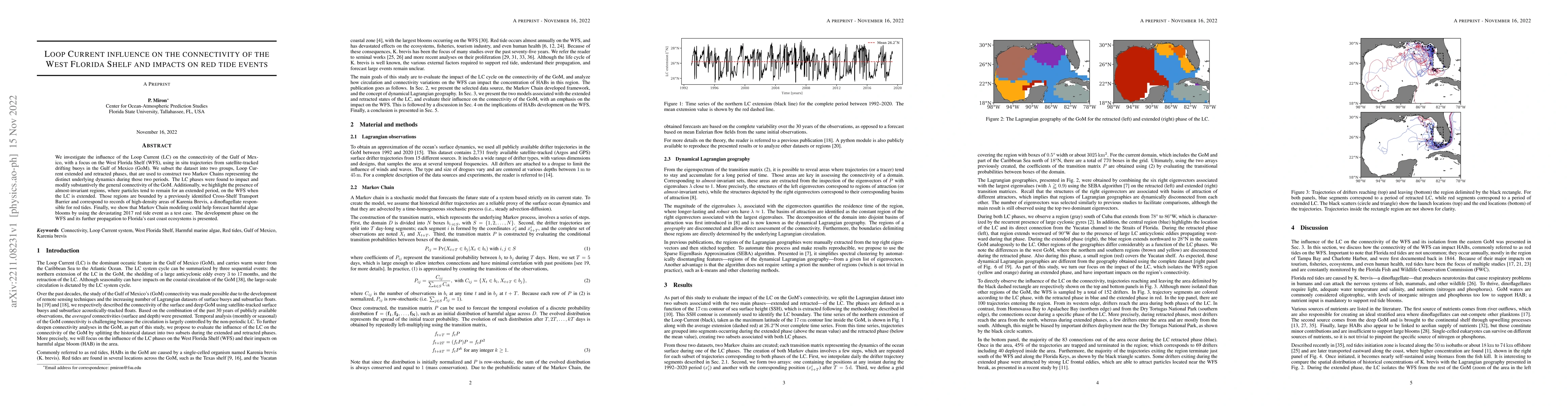 Thumbnail for Loop Current influence on the connectivity of the West Florida Shelf and
  impacts on red tide events
