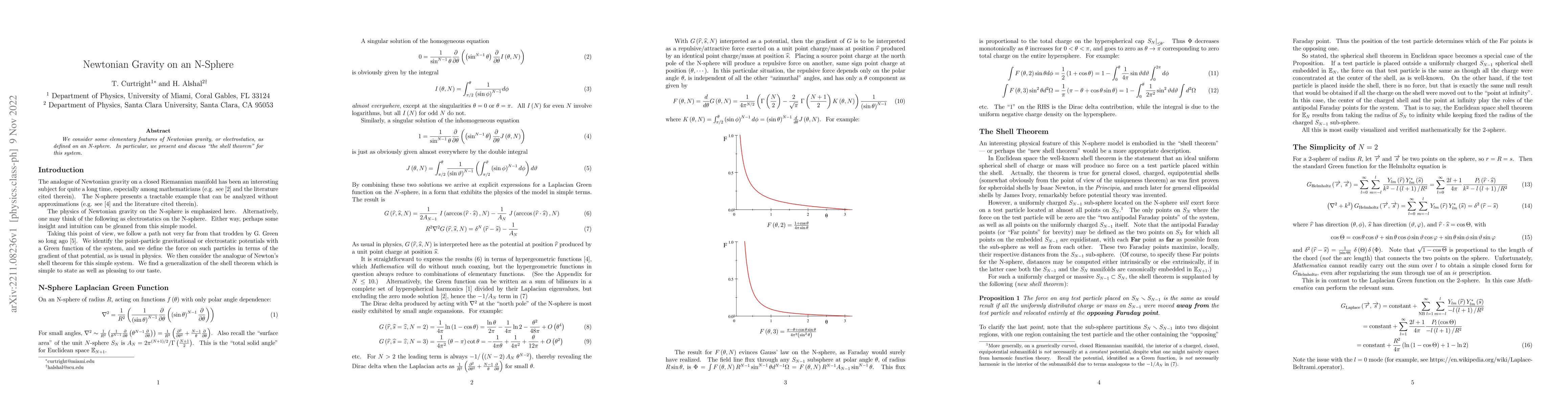 Thumbnail for Newtonian Gravity on an N-Sphere