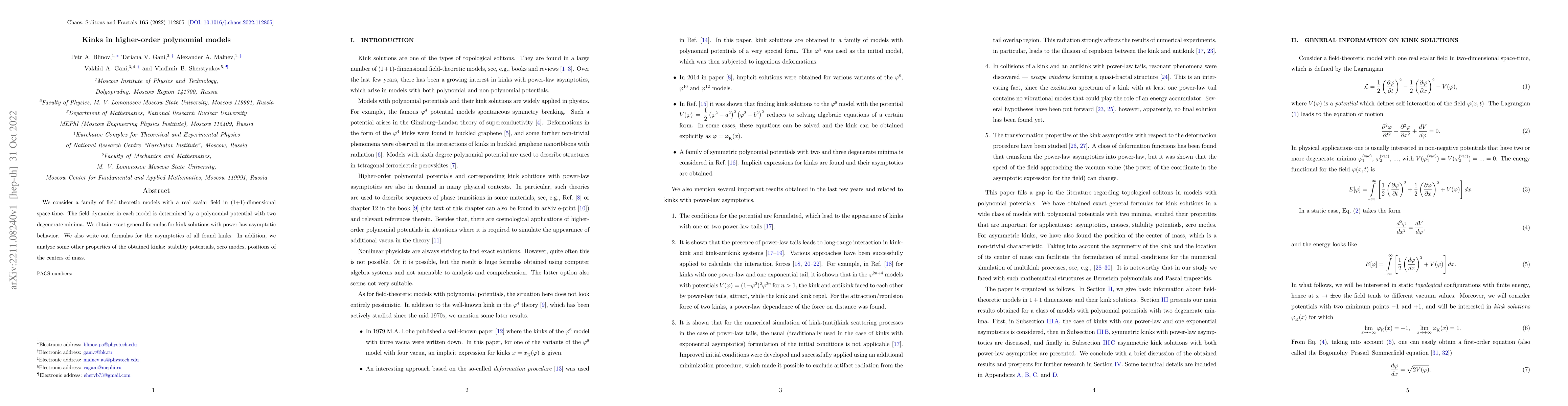 Thumbnail for Kinks in higher-order polynomial models