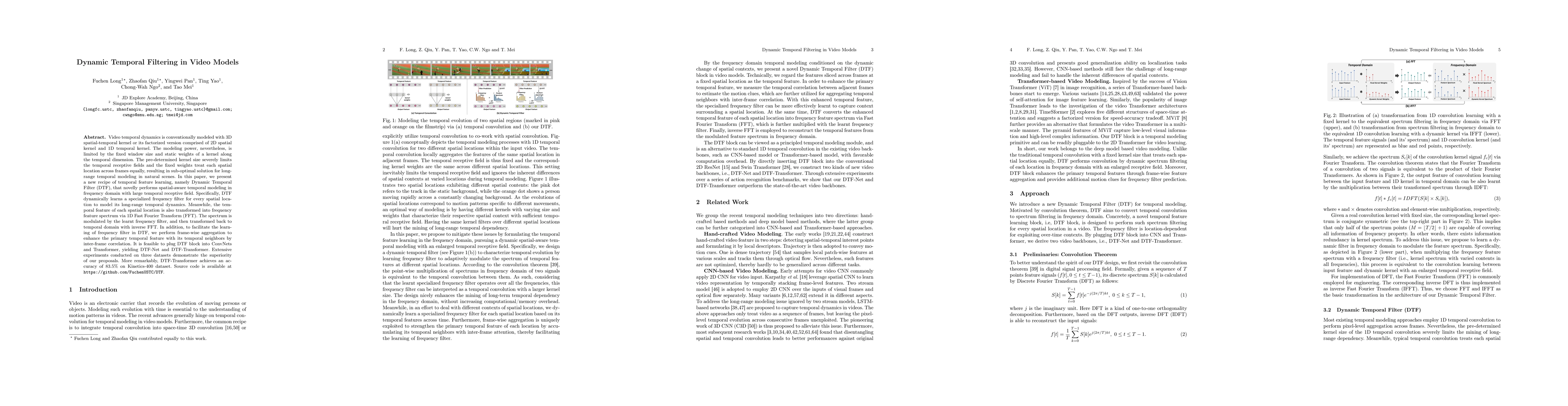 Thumbnail for Dynamic Temporal Filtering in Video Models