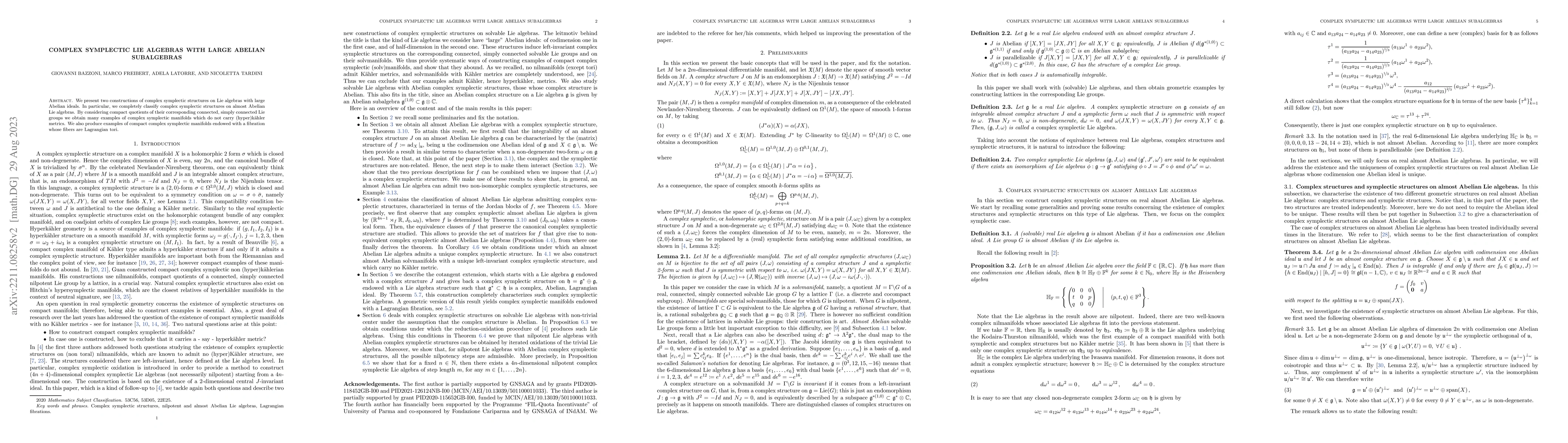 Thumbnail for Complex Symplectic Lie Algebras with Large Abelian Subalgebras