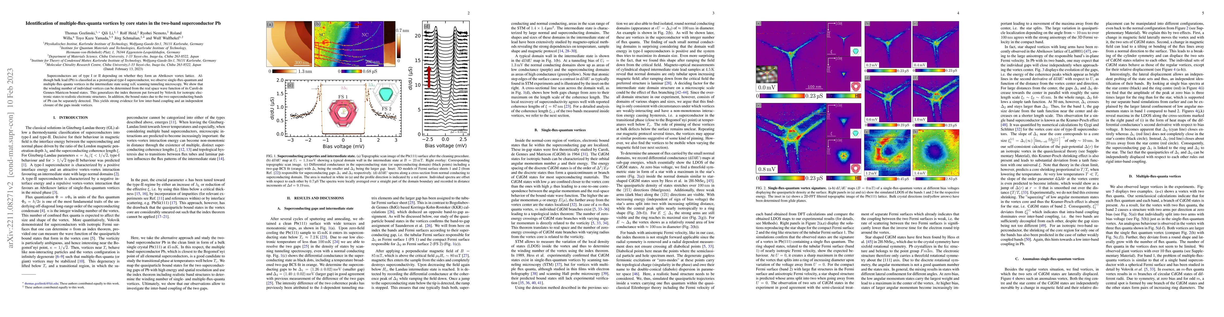 Thumbnail for Identification of multiple-flux-quanta vortices by core states in the
  two-band superconductor Pb