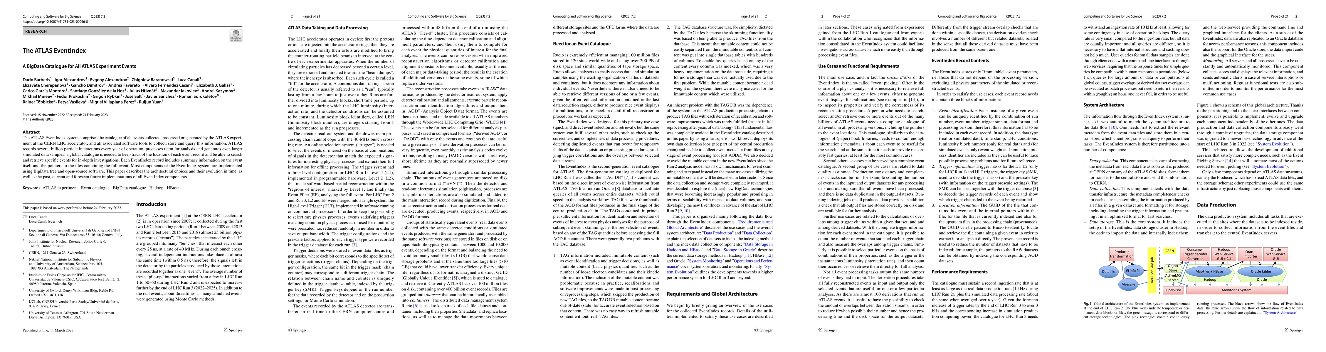 Thumbnail for The ATLAS EventIndex: a BigData catalogue for all ATLAS experiment
  events