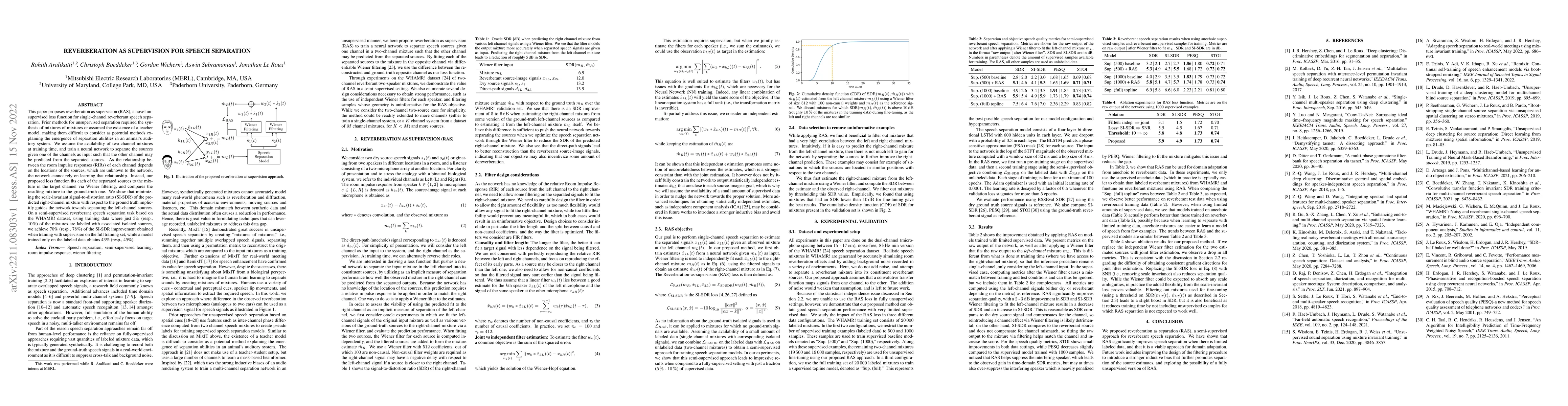 Thumbnail for Reverberation as Supervision for Speech Separation
