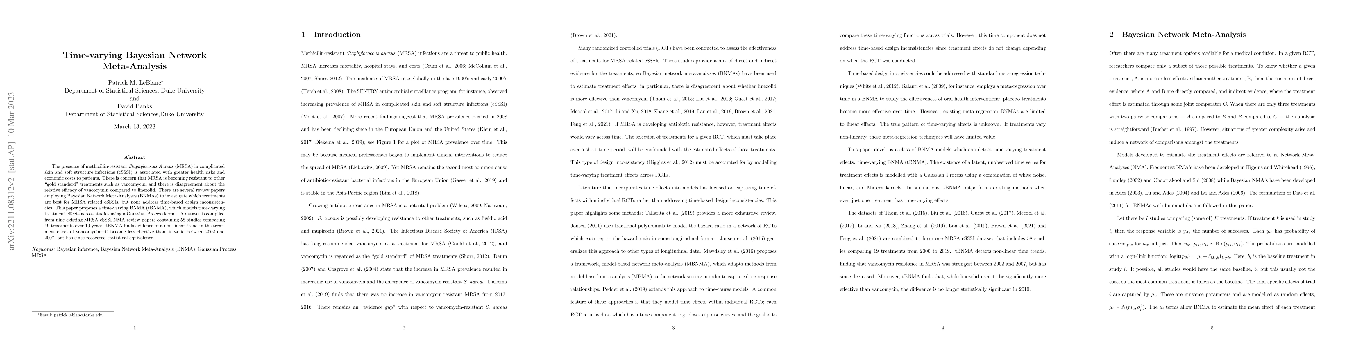Thumbnail for Time-varying Bayesian Network Meta-Analysis