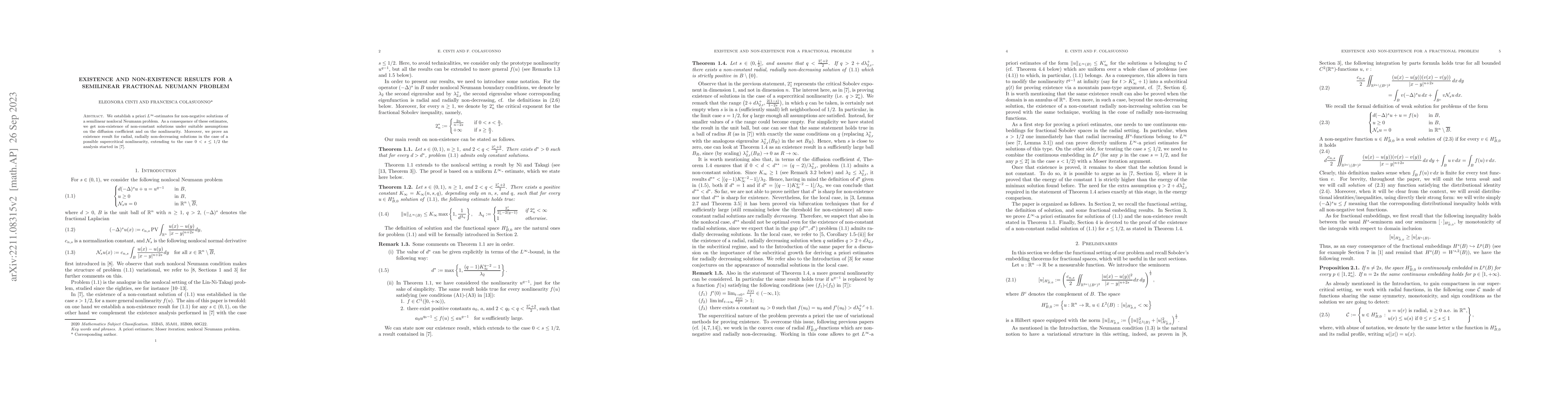 Thumbnail for Existence and non-existence results for a semilinear fractional Neumann
  problem