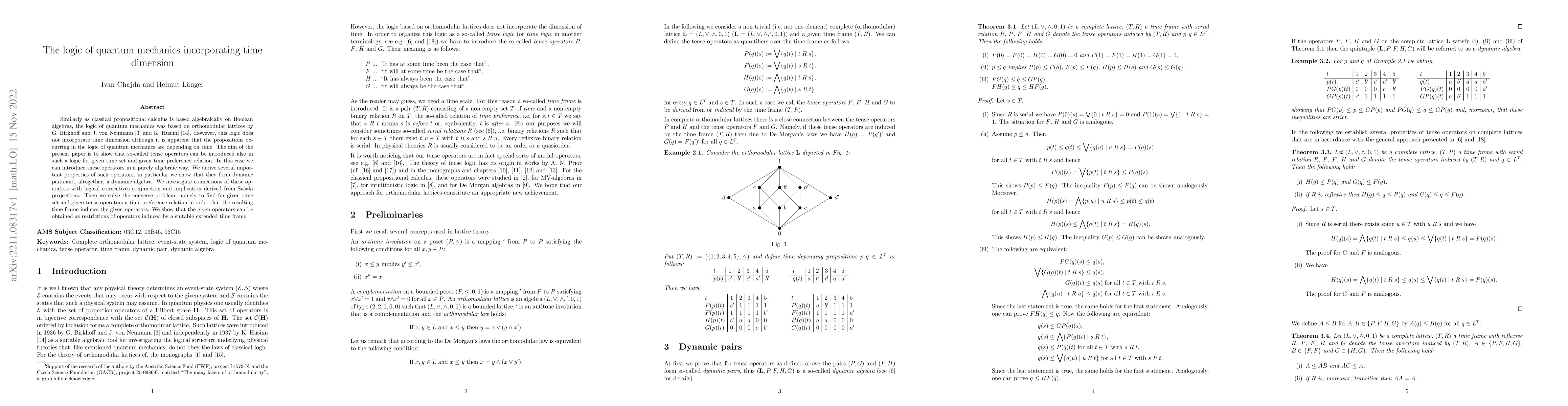 Thumbnail for The logic of quantum mechanics incorporating time dimension