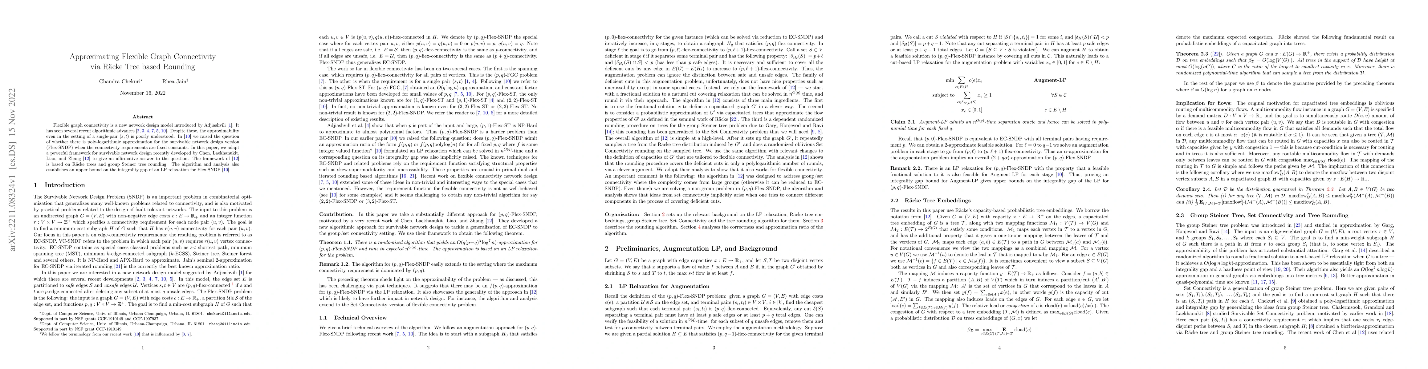 Thumbnail for Approximating Flexible Graph Connectivity via R\"acke Tree based
  Rounding