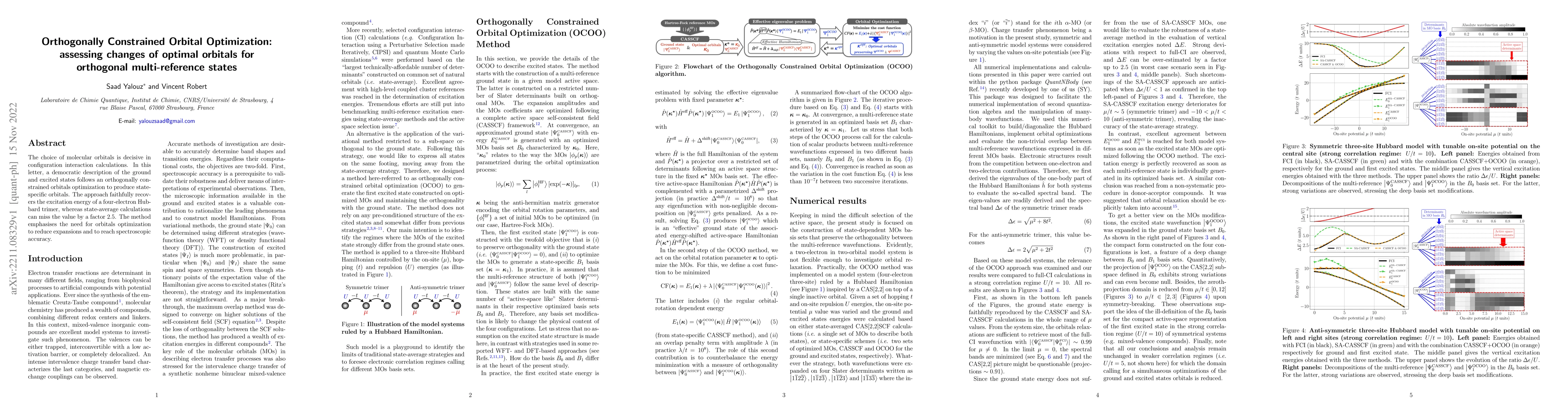 Thumbnail for Orthogonally Constrained Orbital Optimization: assessing changes of
  optimal orbitals for orthogonal multi-reference states