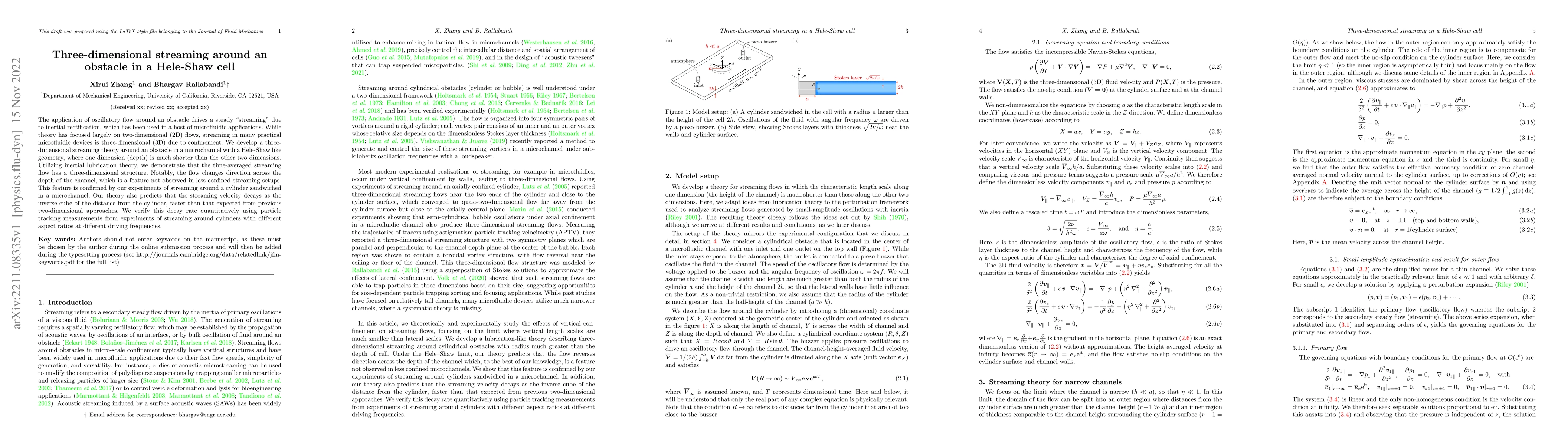 Thumbnail for Three-dimensional streaming around an obstacle in a Hele-Shaw cell