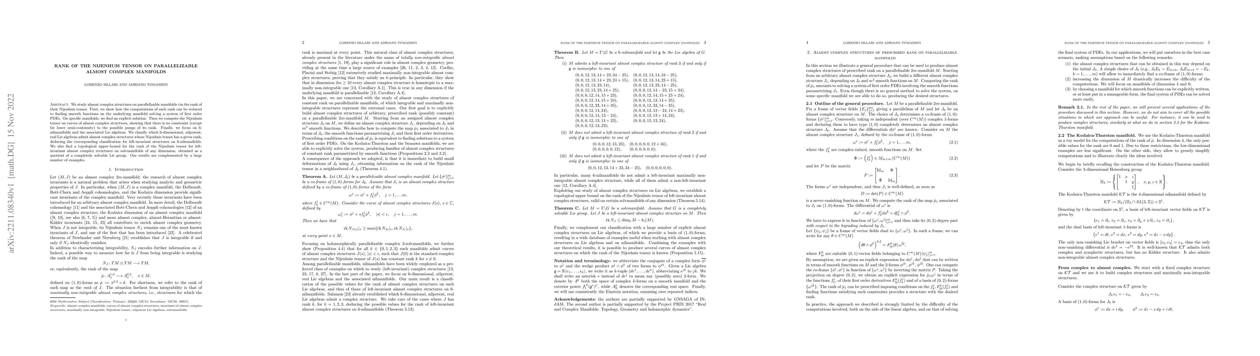 Thumbnail for Rank of the Nijenhuis tensor on parallelizable almost complex manifolds