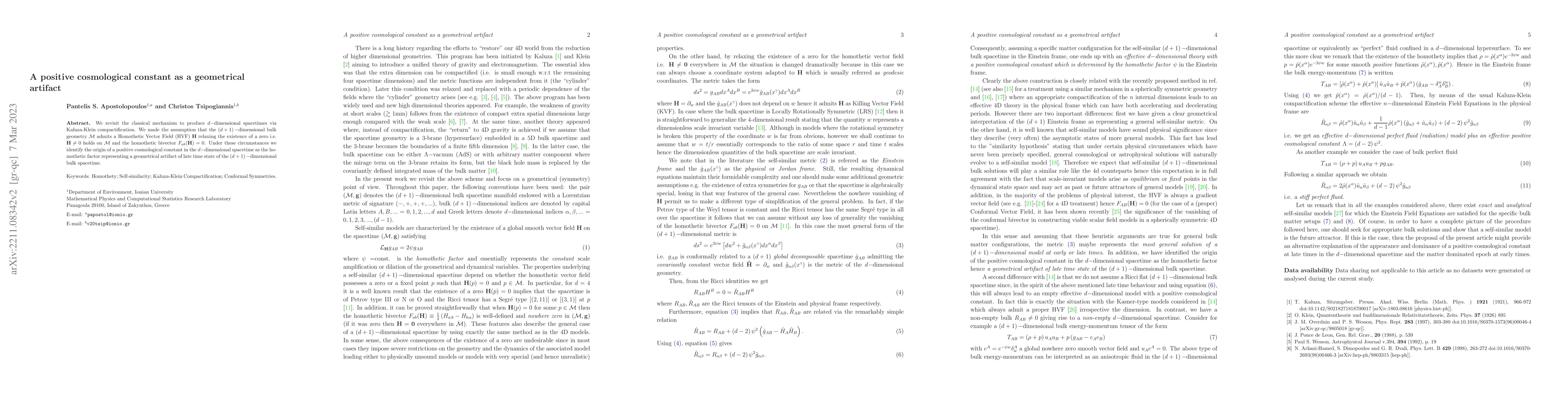 Thumbnail for A positive cosmological constant as a geometrical artifact