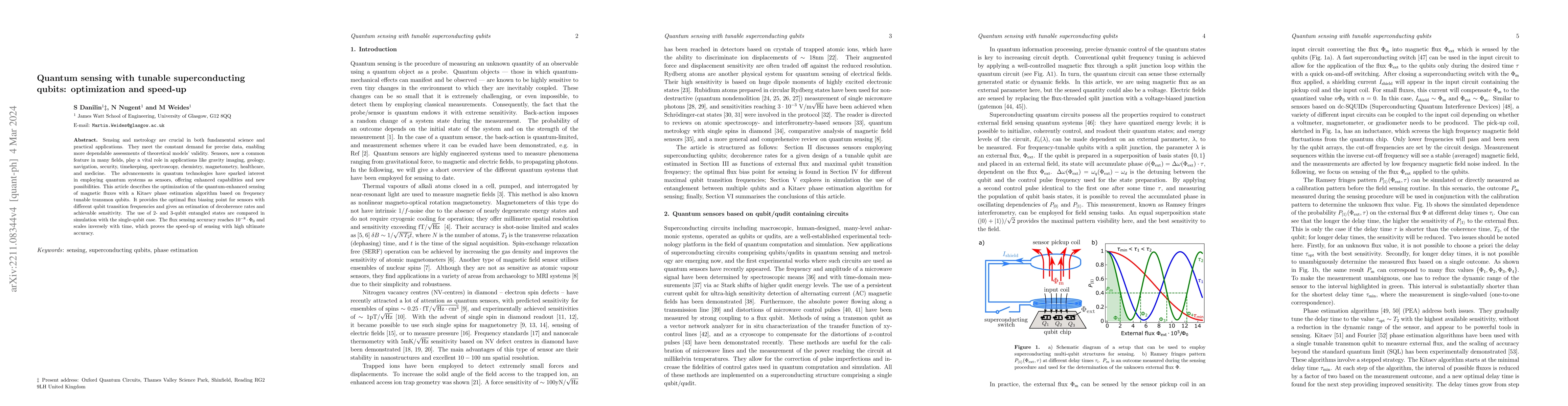 Thumbnail for Quantum sensing with tunable superconducting qubits: optimization and
  speed-up