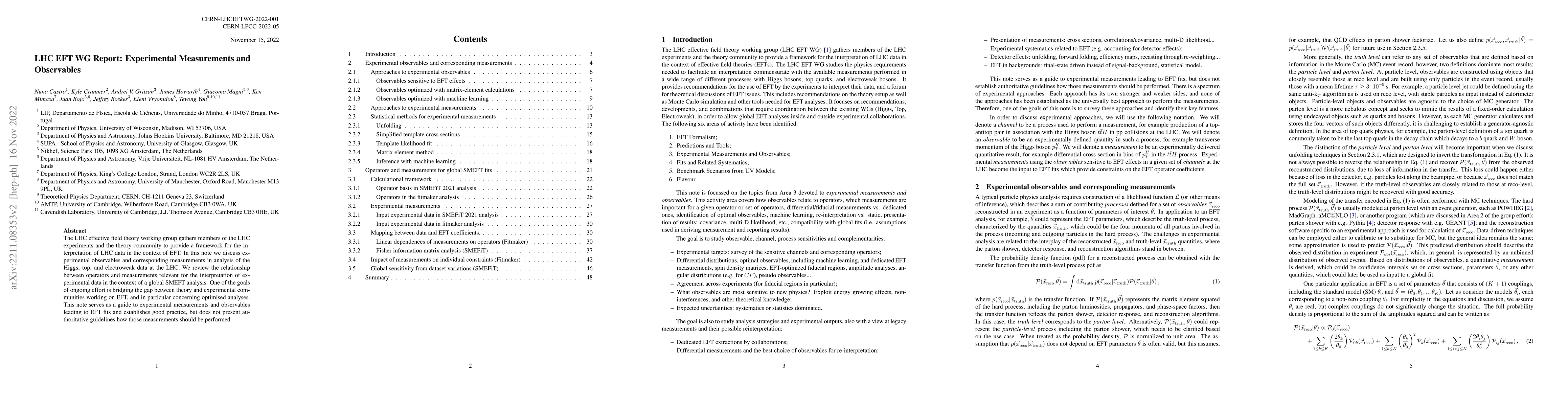 Thumbnail for LHC EFT WG Report: Experimental Measurements and Observables