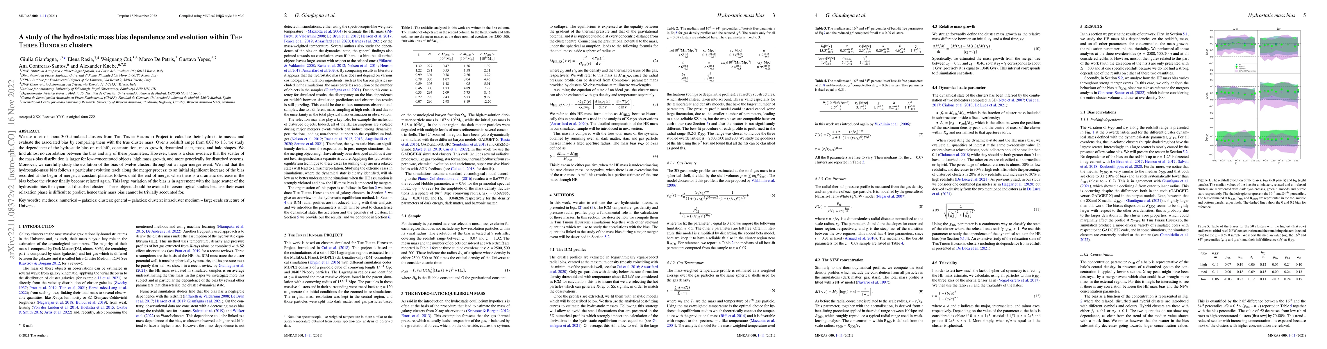 Thumbnail for A study of the hydrostatic mass bias dependence and evolution within The
  Three Hundred clusters