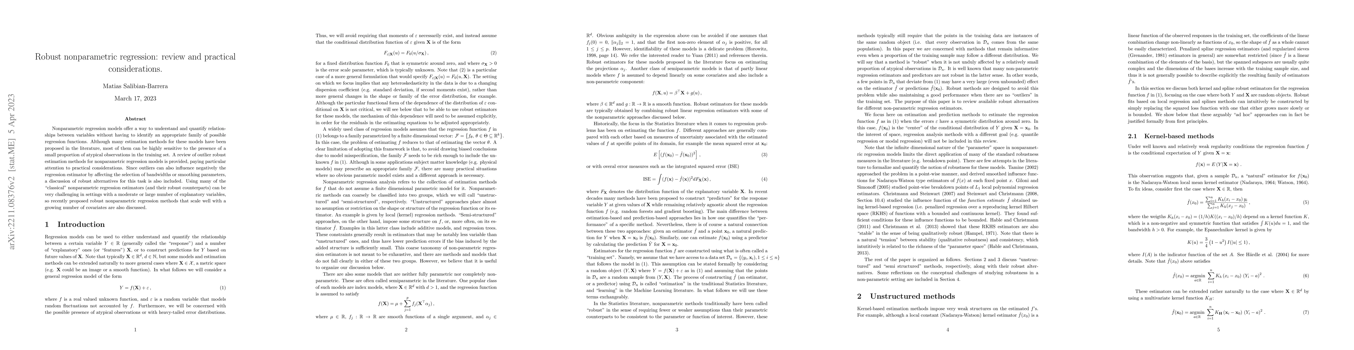 Thumbnail for Robust nonparametric regression: review and practical considerations