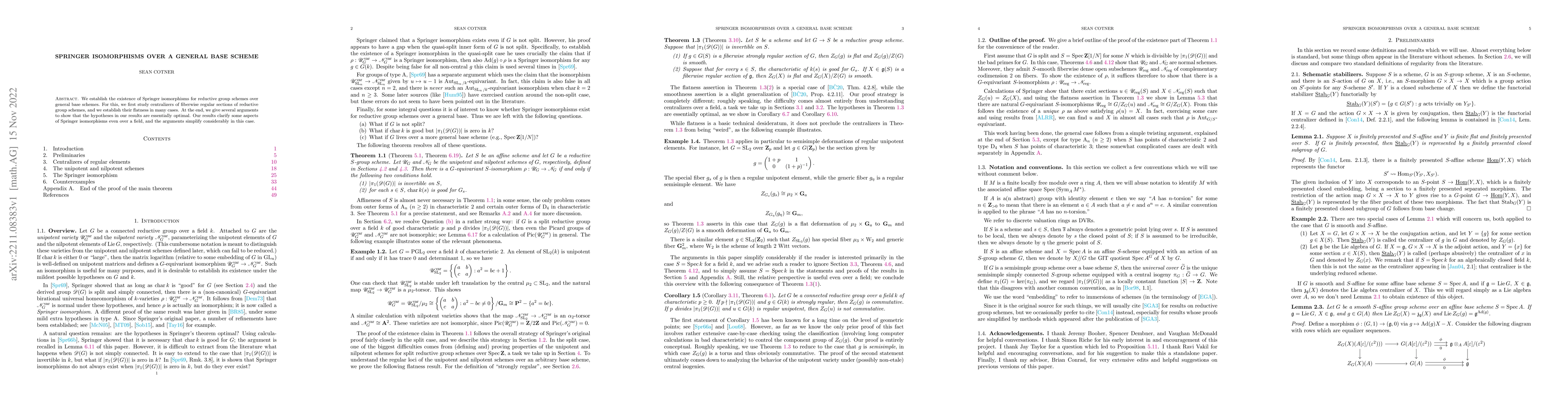 Thumbnail for Springer isomorphisms over a general base scheme