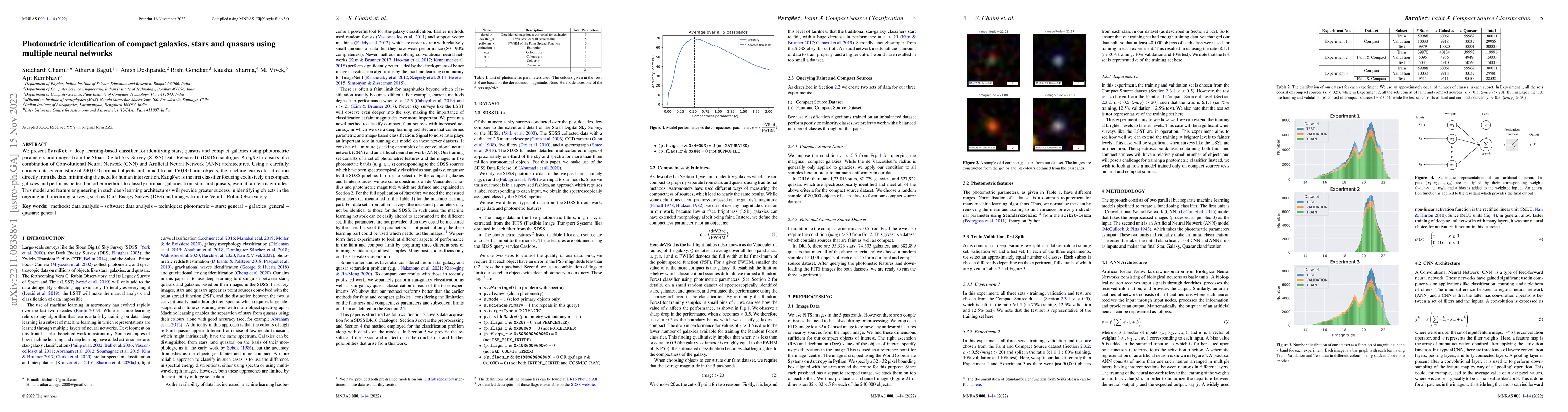 Thumbnail for Photometric identification of compact galaxies, stars and quasars using
  multiple neural networks