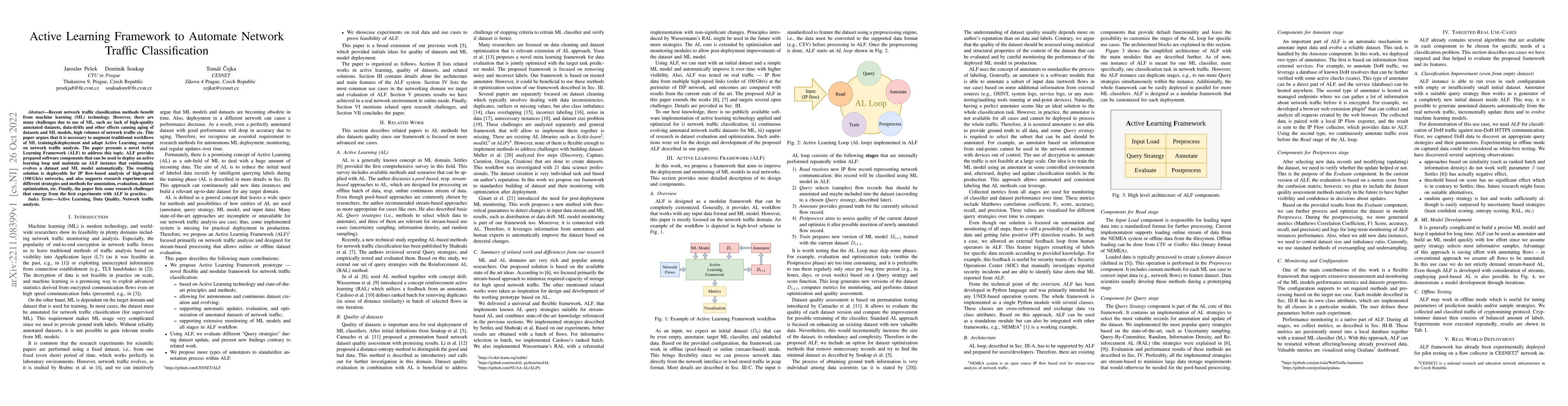 Thumbnail for Active Learning Framework to Automate NetworkTraffic Classification