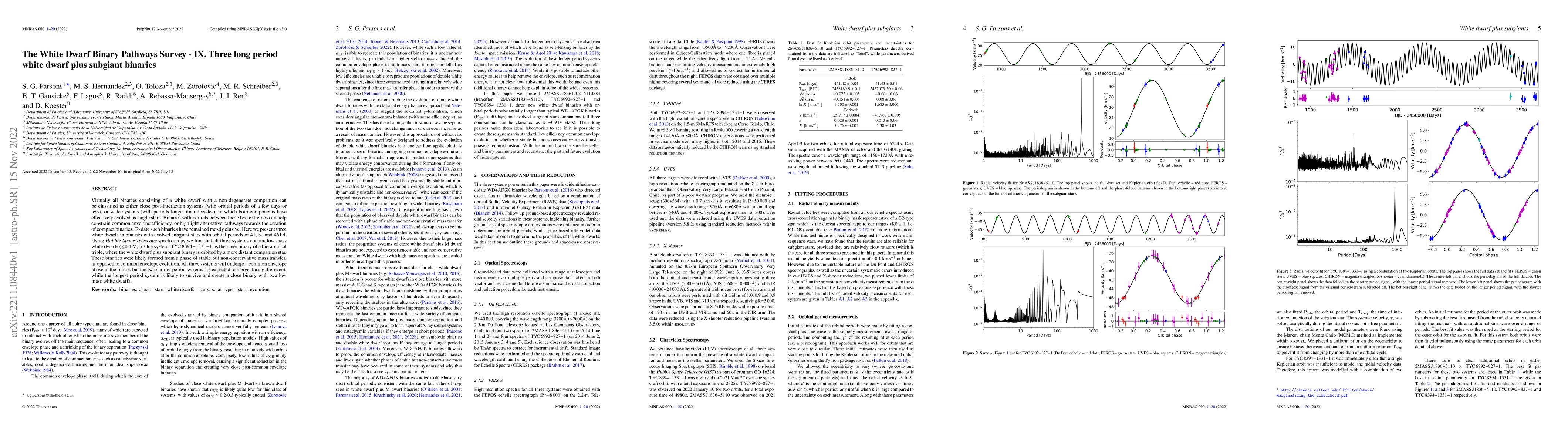 Thumbnail for The White Dwarf Binary Pathways Survey -- IX. Three long period white
  dwarf plus subgiant binaries