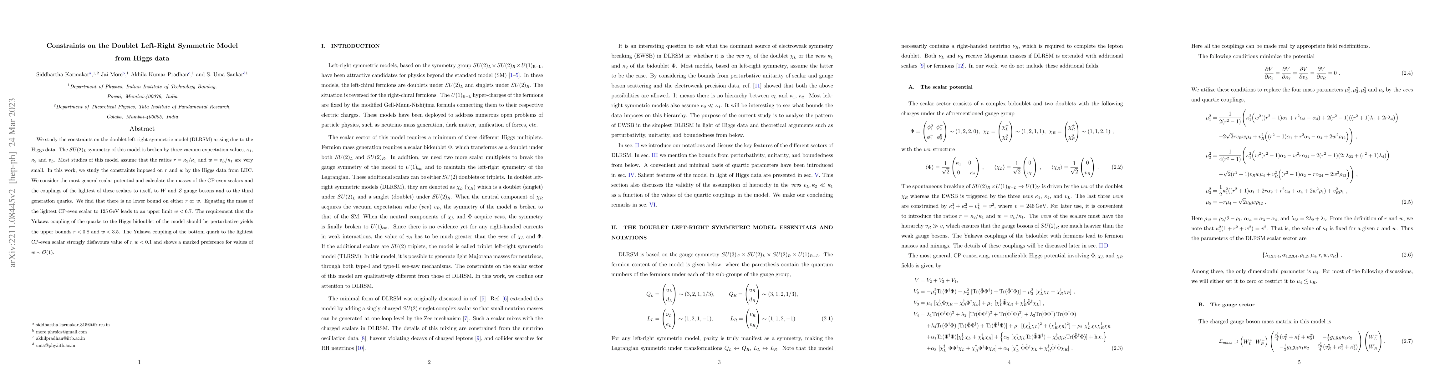 Thumbnail for Constraints on the Doublet Left-Right Symmetric Model from Higgs data