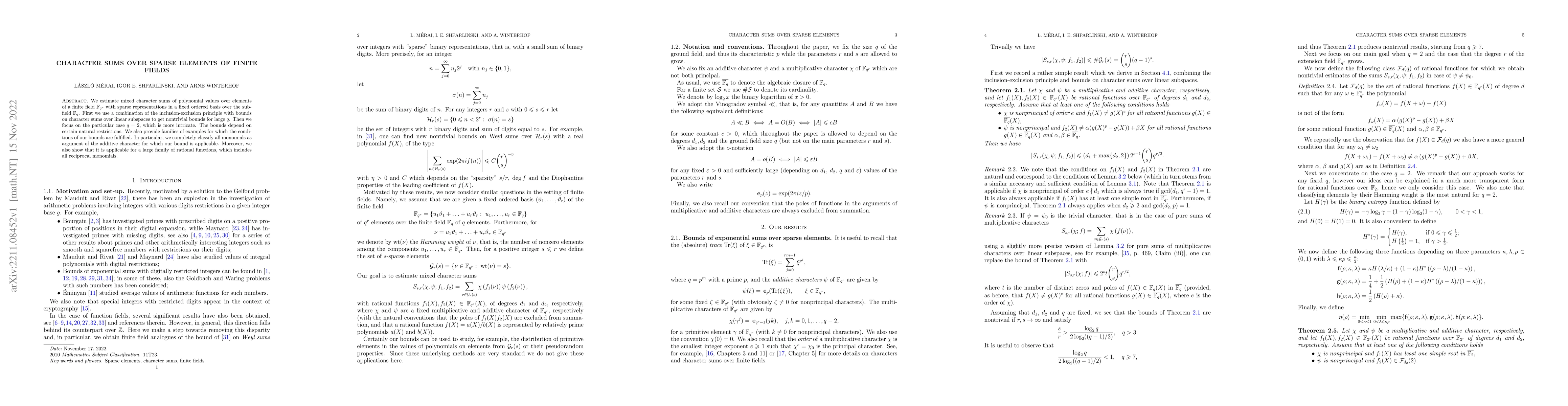 Thumbnail for Character sums over sparse elements of finite fields