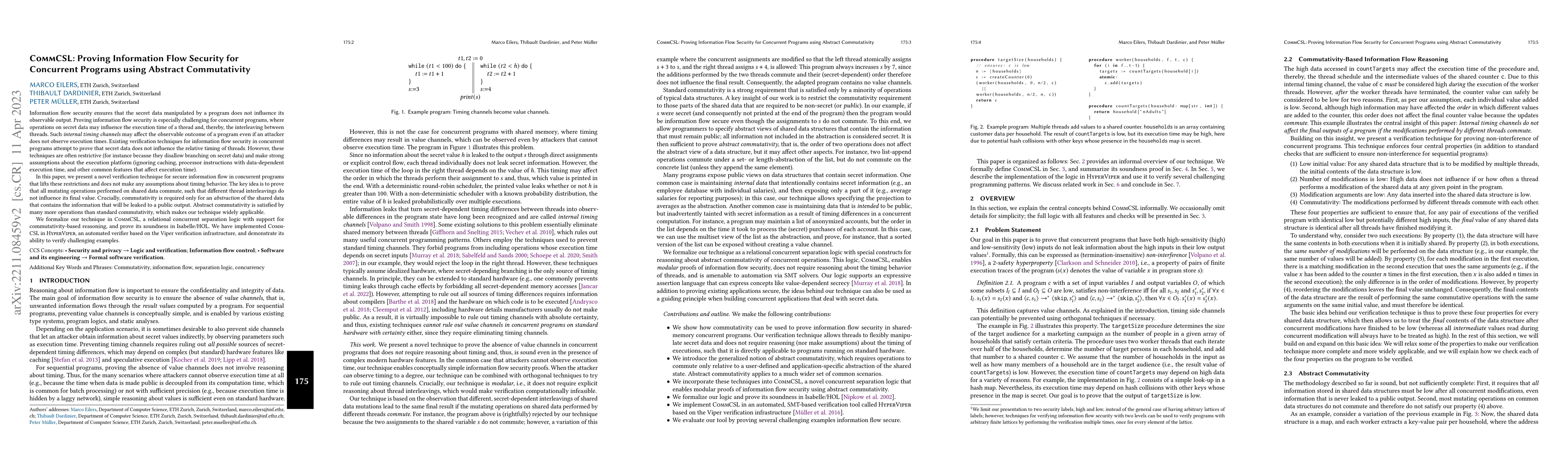 Thumbnail for CommCSL: Proving Information Flow Security for Concurrent Programs using
  Abstract Commutativity