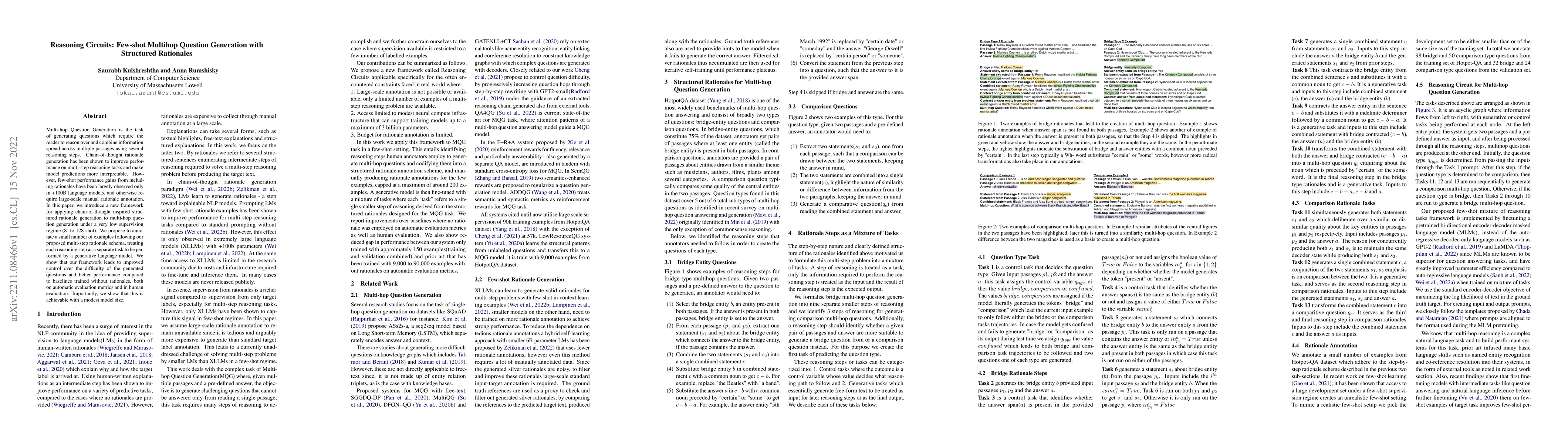 Thumbnail for Reasoning Circuits: Few-shot Multihop Question Generation with
  Structured Rationales