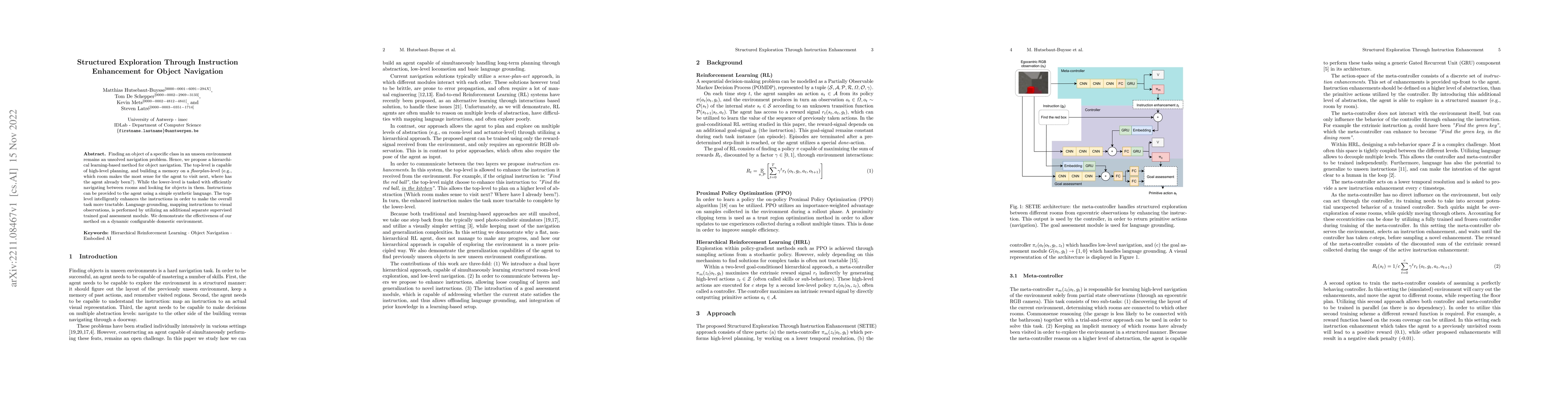 Thumbnail for Structured Exploration Through Instruction Enhancement for Object
  Navigation
